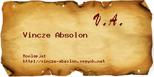 Vincze Absolon névjegykártya