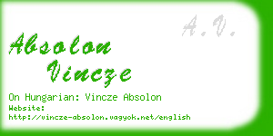 absolon vincze business card